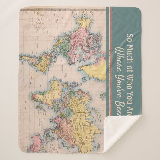  kaart Wereld Atlas Travel Lover's Sherpa Deken (Voorkant)