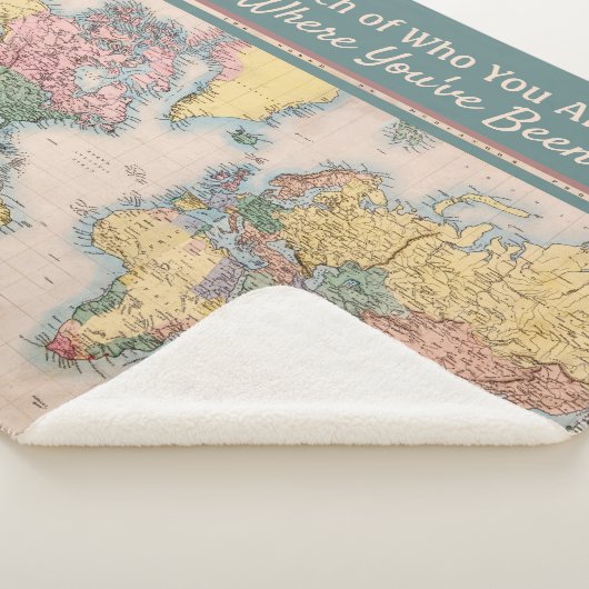  kaart Wereld Atlas Travel Lover's Sherpa Deken (3/4)