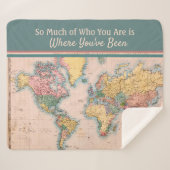  kaart Wereld Atlas Travel Lover's Sherpa Deken (Voorkant (horizontaal))