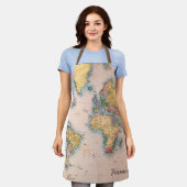  kaart Wereldatlas - Gepersonaliseerd Schort (Gedragen)