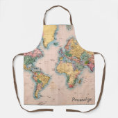 kaart Wereldatlas - Gepersonaliseerd Schort (Voorkant)