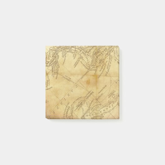 kaart  wereldbol oud artikel elegant post-it® notes (Voorkant)