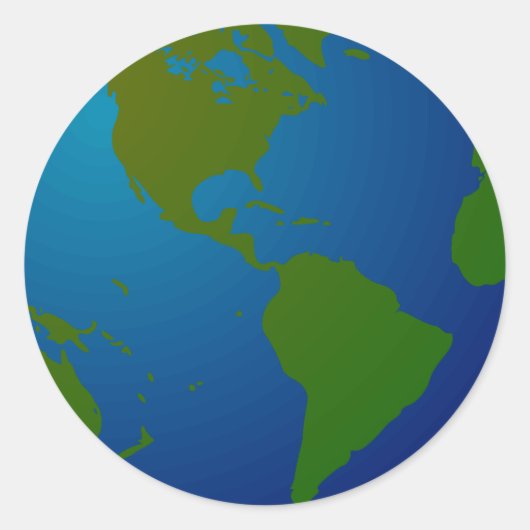 Kaart/Wereldbol Ronde Sticker (Voorkant)