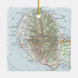 kaart West-Maui Keramisch Ornament