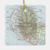  kaart West-Maui Keramisch Ornament (Voorkant)