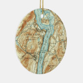  kaart West Point NY Keramisch Ornament (Rechts)