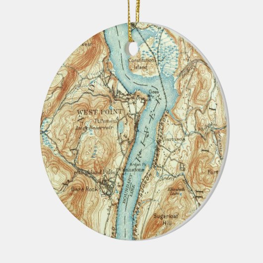  kaart West Point NY Keramisch Ornament (Links)