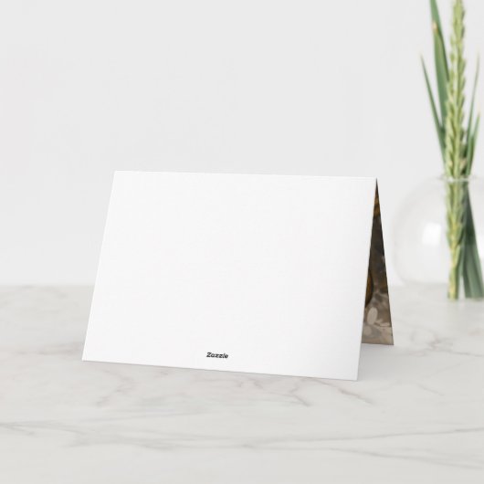 Kaart White Puppy Dog Flowers "Thinking of you" (Achterkant)