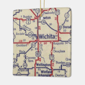 kaart Wichita KS Keramisch Ornament (Links)