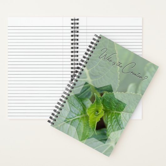 Kaart "Wie is de Schepper?" Notitieboek (Binnen)