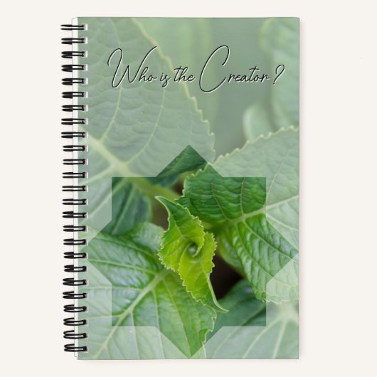 Kaart "Wie is de Schepper?" Notitieboek (Voorkant)