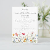 Kaart Wildflower Wedding Details Enclosure (Staand voorkant)