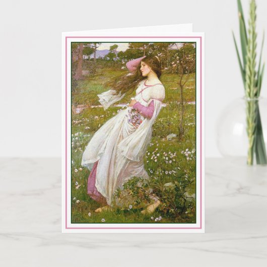 Kaart: Windflowers - door John Waterhouse Kaart (Voorkant)