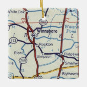  kaart Winnsboro SC Keramisch Ornament (Voorkant)