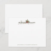 Kaart winterpine bosminimalistische noot notitiekaartje (Voorkant / Achterkant)