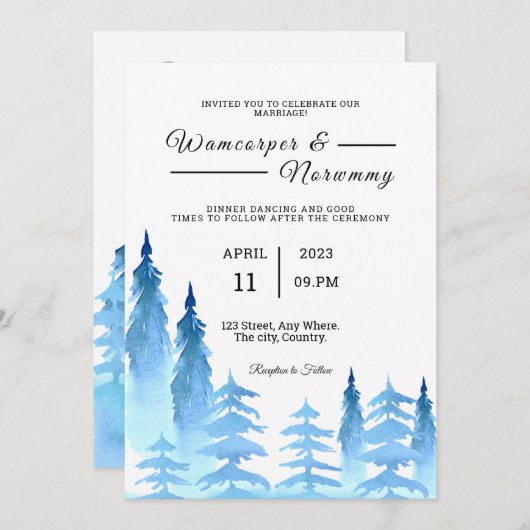 Kaart winterweddenschap na partij (Voorkant / Achterkant)