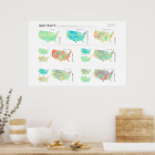 Kaart Wiskunde: de Verenigde Staten van Ratios Poster (Keuken)