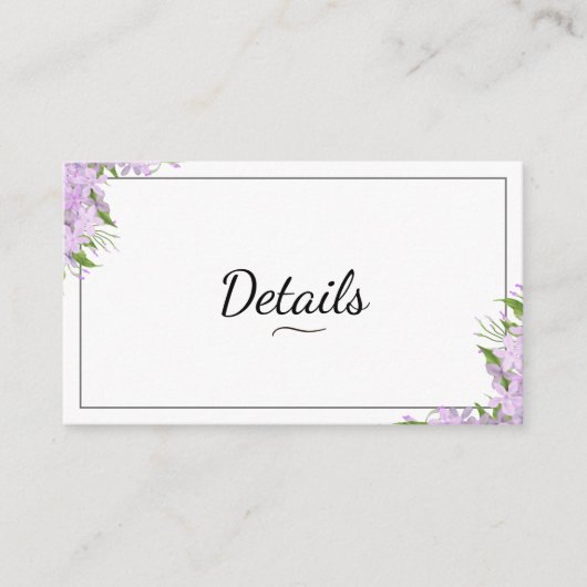 Kaart Wisteria Wedding Details (Voorkant)