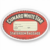 Kaart - Wit Star  bagage Label (Voorkant)