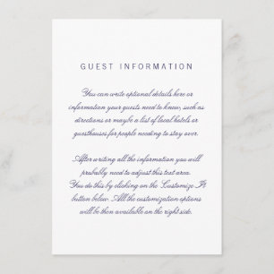 Kaart Witte schoonmaakbare legante bruiloft