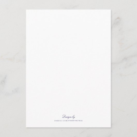 Kaart Witte schoonmaakbare legante bruiloft (Achterkant)