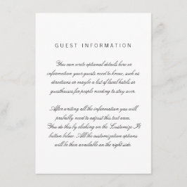 Kaart Witte schoonmaakbare legante bruiloft