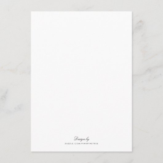 Kaart Witte schoonmaakbare legante bruiloft (Achterkant)