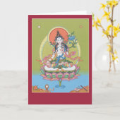 KAART Witte Tara - met verklaring en mantra (Gele Bloem)