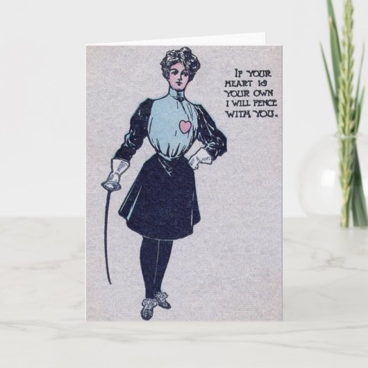 Kaart  Woman Fencer Valentijnsdag (Voorkant)