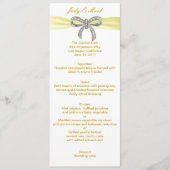 Kaart Yellow Diamond Bow Wedding Menu (Voorkant)