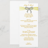 Kaart Yellow Diamond Bow Wedding Menu (Voorkant / Achterkant)