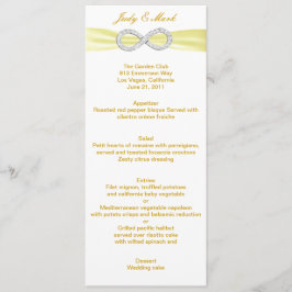 Kaart Yellow Diamond Infinity Wedding Menu