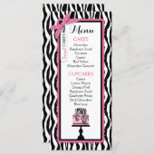 Kaart Zebra Print and Cake Bakery Menu (Voorkant / Achterkant)