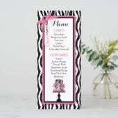Kaart Zebra Print and Cake Bakery Menu (Staand voorkant)