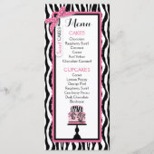 Kaart Zebra Print and Cake Bakery Menu (Voorkant)