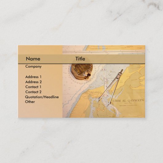 kaart / zee / navigatie / zeilen visitekaartje (Voorkant)