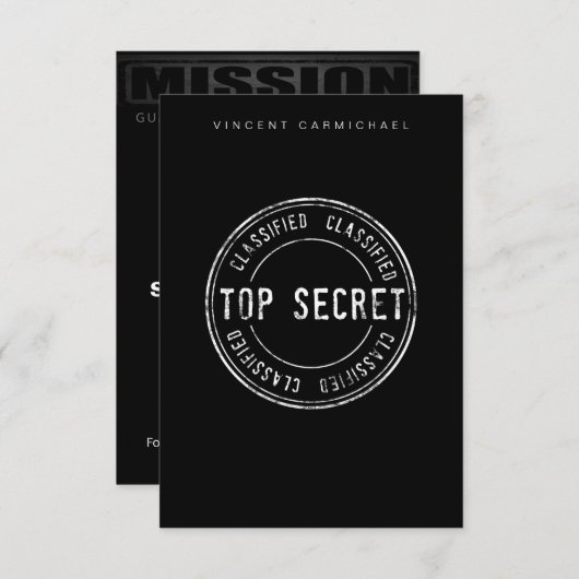 Kaart Zeer geheim antwoord (Voorkant / Achterkant)