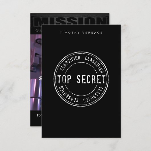 Kaart Zeer geheim antwoord (Voorkant / Achterkant)