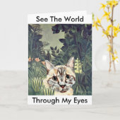 Kaart: "Zie de wereld door mijn ogen," oerwoudkat Kaart (Gele Bloem)