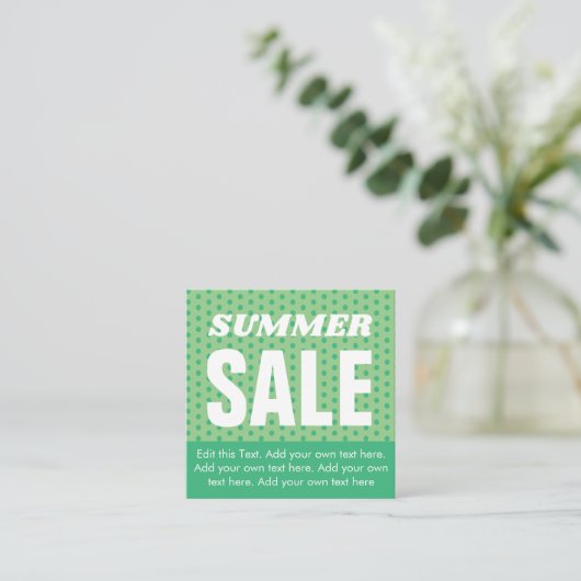 Kaart zomerverkoop - groen (Staand voorkant)