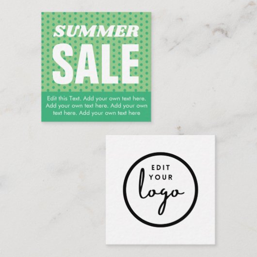 Kaart zomerverkoop - groen (Voorkant / Achterkant)