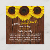 Kaart Zonnebloem Baby shower Book Request Enclosur (Voorkant)