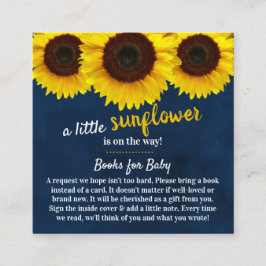 Kaart Zonnebloem Baby shower Book Request Enclosur