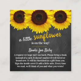 Kaart Zonnebloem Baby shower Book Request Enclosur