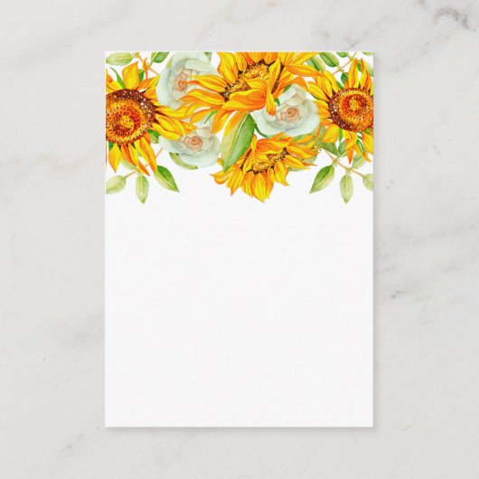 Kaart Zonnebloem-bruiloft (Achterkant)