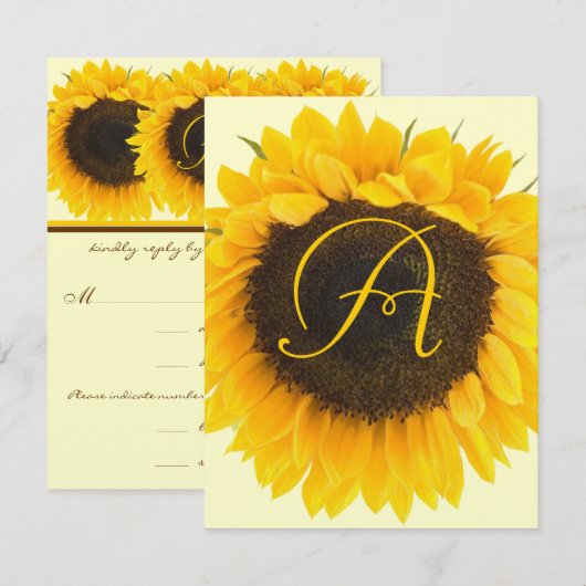 Kaart Zonnebloemrespons (Voorkant / Achterkant)