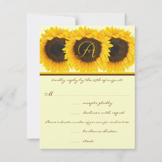 Kaart Zonnebloemrespons (Achterkant)