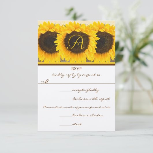 Kaart Zonnebloemrespons (Staand voorkant)