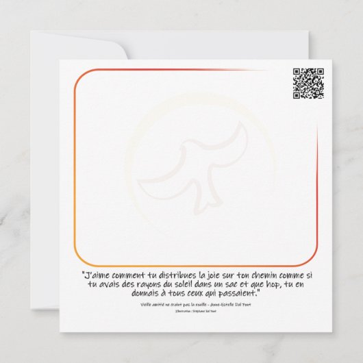 Kaart "Zonnestraal" (Achterkant)