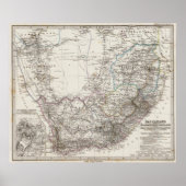 Kaart Zuid-Afrika Poster (Voorkant)